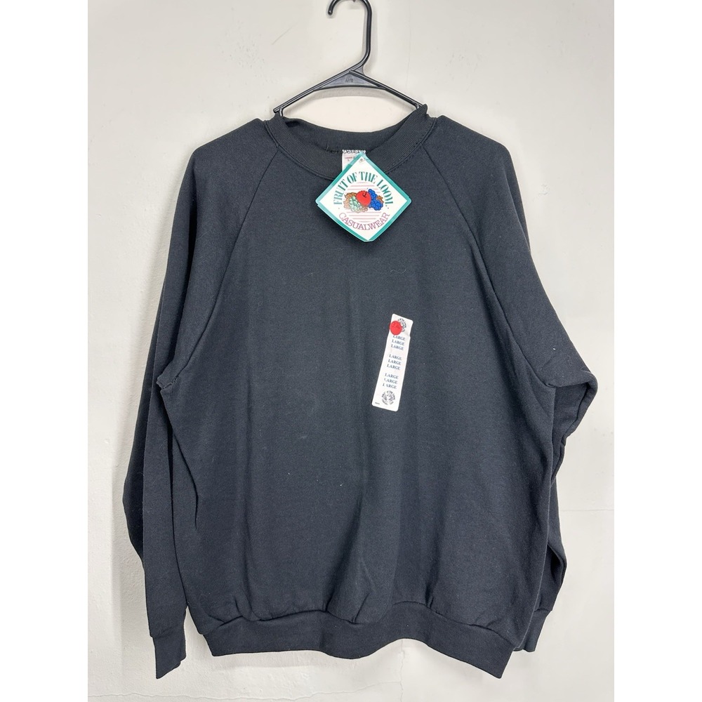 Vintage NWT LARGE Blank Crew Neck Sweatshirt Fruit Of The Loom 50/50 80s 90s